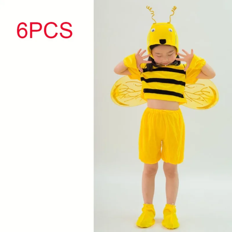 Bee Costumes for Children Halloween Honey Bee Costume Kids Little Bee Costume, Headband Dress Wings Leg Warmers