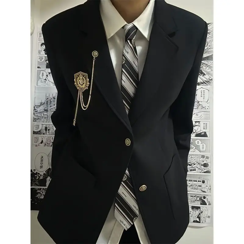 

Japanese School Style DK Uniform Set Embroidered Crest Blazer Suit Matching Trousers | Vintage Instagram Campus Fashion Set