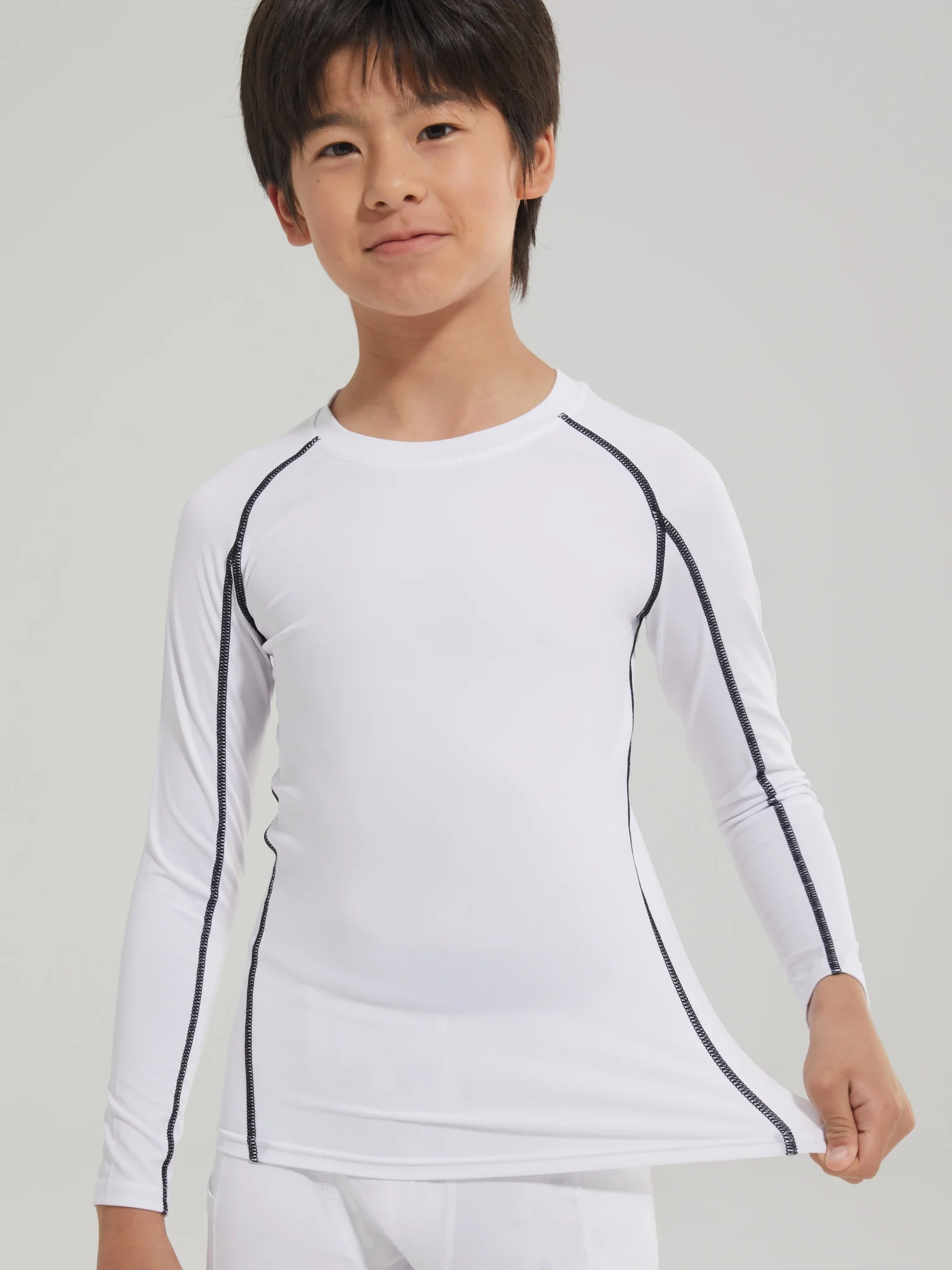 Camicie a compressione a maniche lunghe da ragazzo per giovani Canottiere da baseball atletiche ad asciugatura rapida T-shirt con strato base per sport da calcio