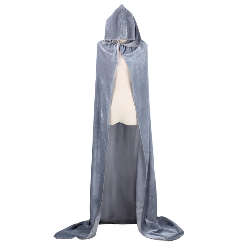 Kerst fluwelen Halloween Grim Reaper mantel lange capuchoncape unisex voor duivel heks tovenaar Kerstmis cosplay middeleeuwse mantel