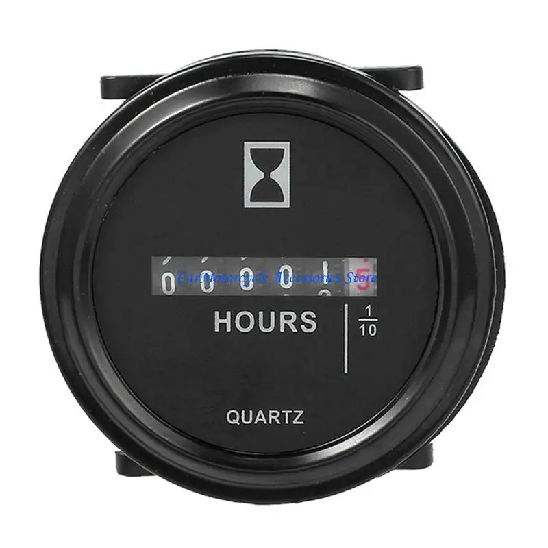 

P04D for DC 6-80V Mechanical Hour Meter Hourmeter for Diesel Engine Generator Boat Motorcross Motor Waterproof 2" Round