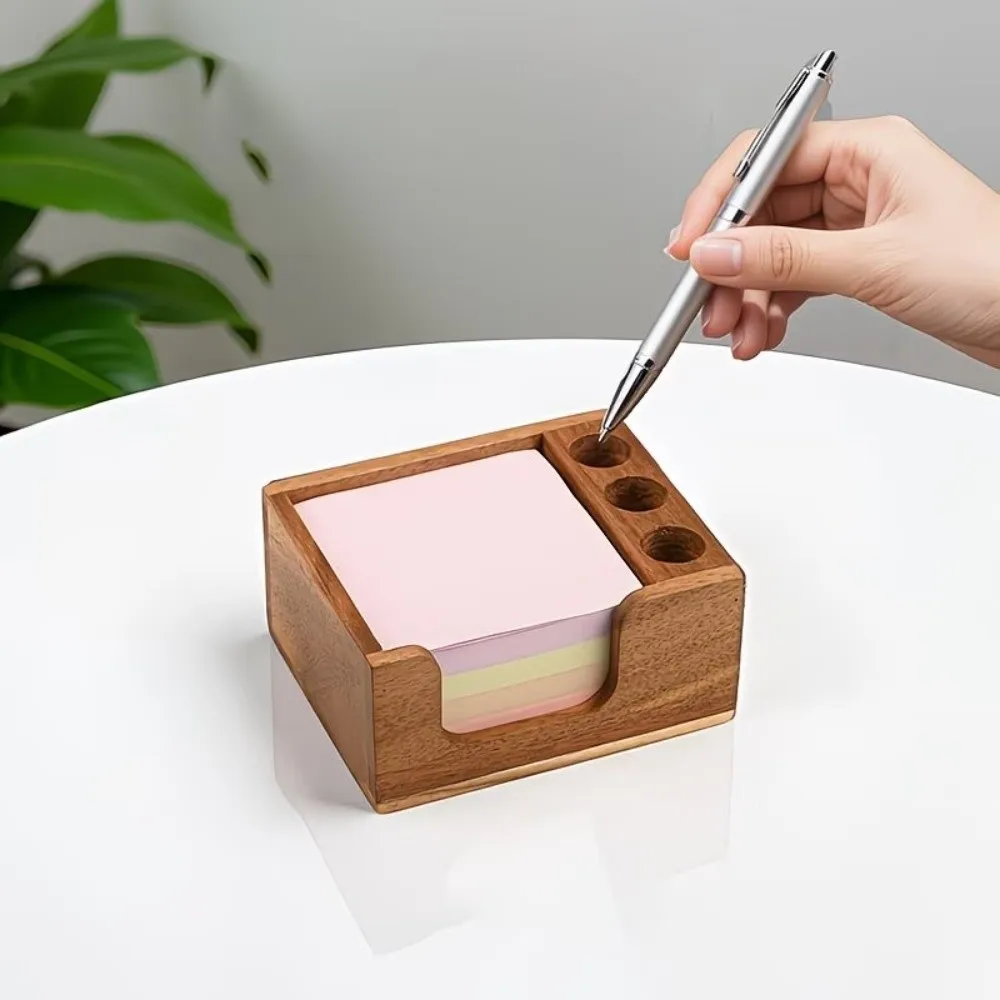 Solid Wood Wooden Desk Organizer Eco-Friendly Finish Smooth Surface Desk Organizer Pen Holder 3 Pen Holders