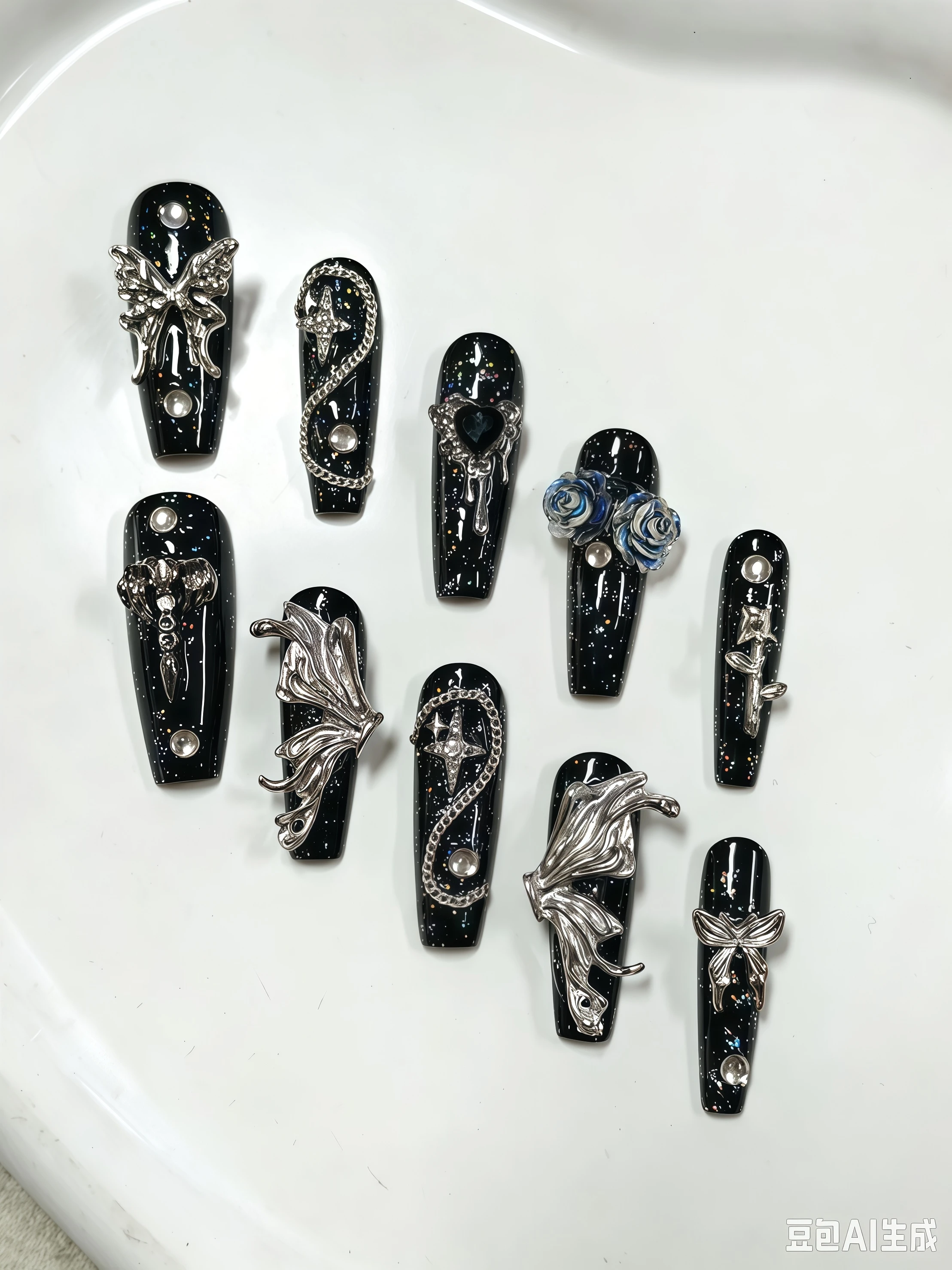 10 faux ongles longs noirs tra - Luxury Lifestyle Dark avis et prix