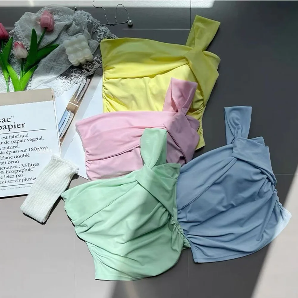 

Women's One-Shoulder Yoga Bra, Shockproof High-Impact Sports Bra with Fixed Cups, Running & Fitness Vest, Yoga Top