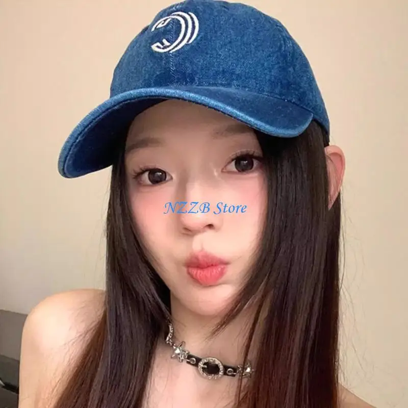 

T21F Teen Embroidery Letter Baseball Hat Travel Outdoor Hot Day Spring Hat for Adult