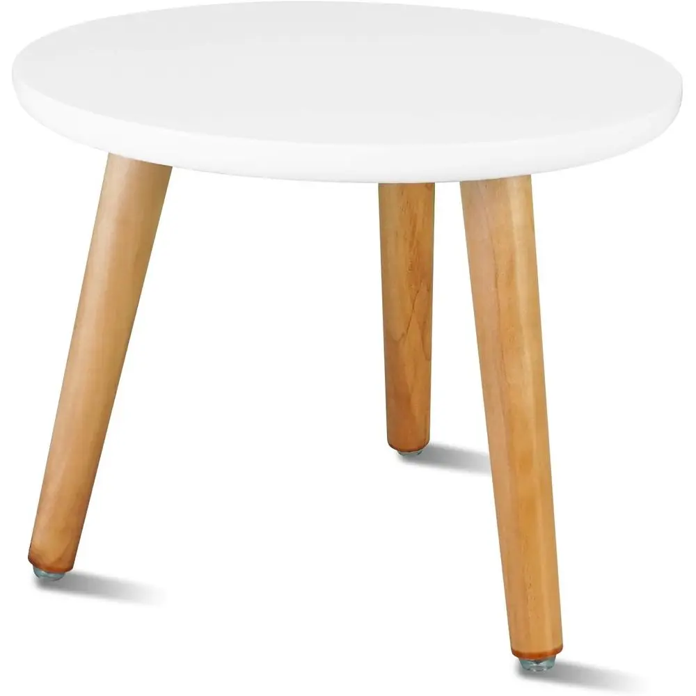 Contemporary Wooden Small Round Side Table for Indoor Plants, 8.9 Tall Holder for Lower Pots