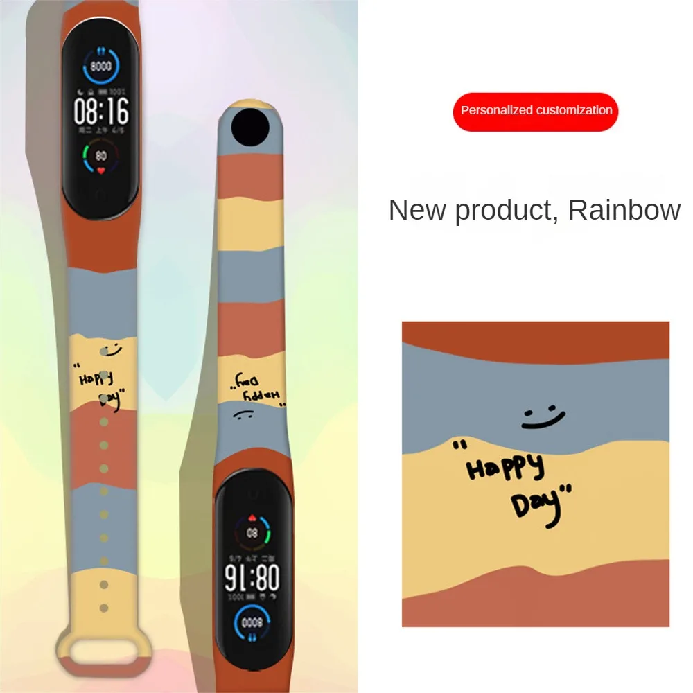 ل Mi Band 7 6 5 حزام استبدال سوار ل شاومي Miband 7/6/5 العالمي سيليكون سوار المعصم حزام Morandi نمط سوار
