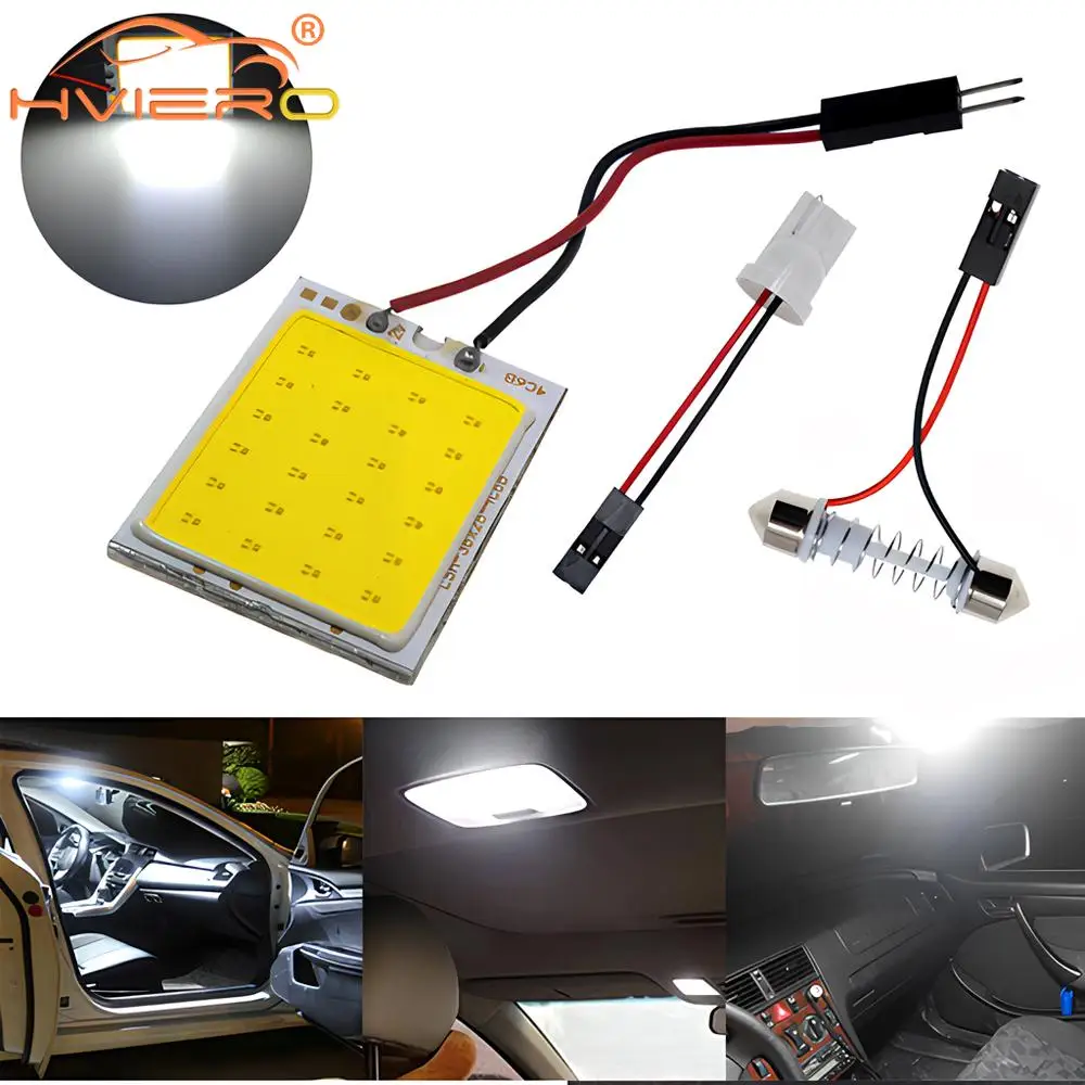 1/2/10X T10 W5w Cob 16SMD 24SMD 36SMD 48SMD Car Led Clearance License Panel Lamp Auto Interior Reading Bulb Trunk Festoon Light