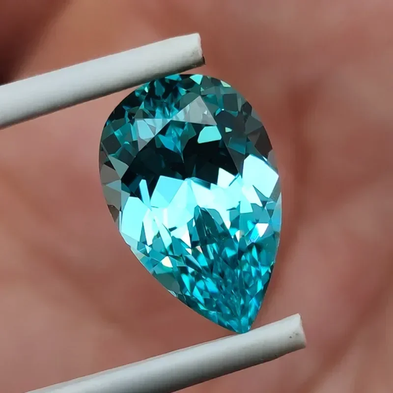 Lab Grown Paraiba Edelstenen Peervorm Topkwaliteit Charme Kralen voor Diy Sieraden Ringen Maken Materiaal Selecteerbaar AGL-certificaat