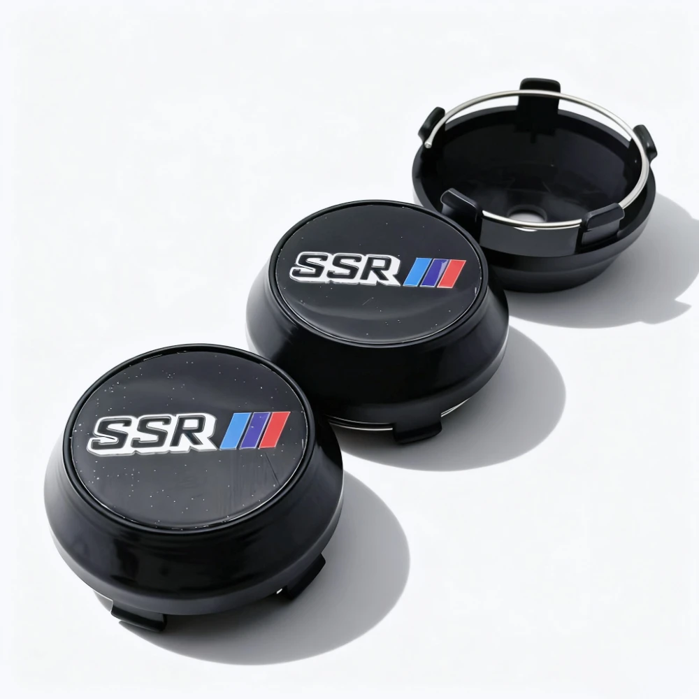 4 stücke SSR Logo Emblem Abzeichen Auto Rad Mitte Kappen OD 60 MM 56 MM Räder Nabe Hohe Kappe Felge radkappen Staub Abdeckung Ersetzen Auto Zubehör