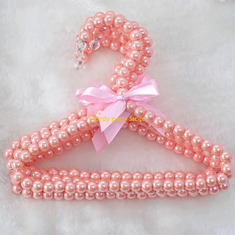 97QC 5pcs/set perchas para bebés para ropa para niños Pet Pe Ped Pearl Relling Mini Hangers Armario Organizador Baby Coat Dry