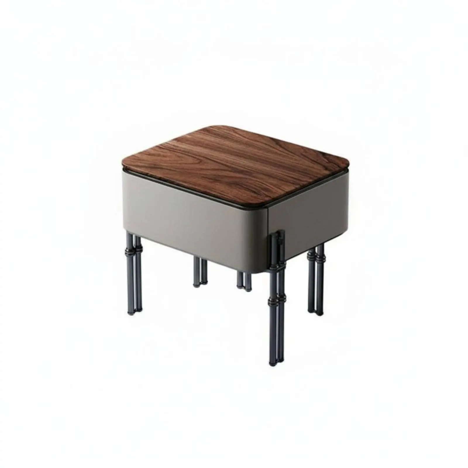 

Прикроватная тумба с плетеным фасадом, современный дизайн, ящик и полка для хранения, прочная конструкция для дома, гостиной