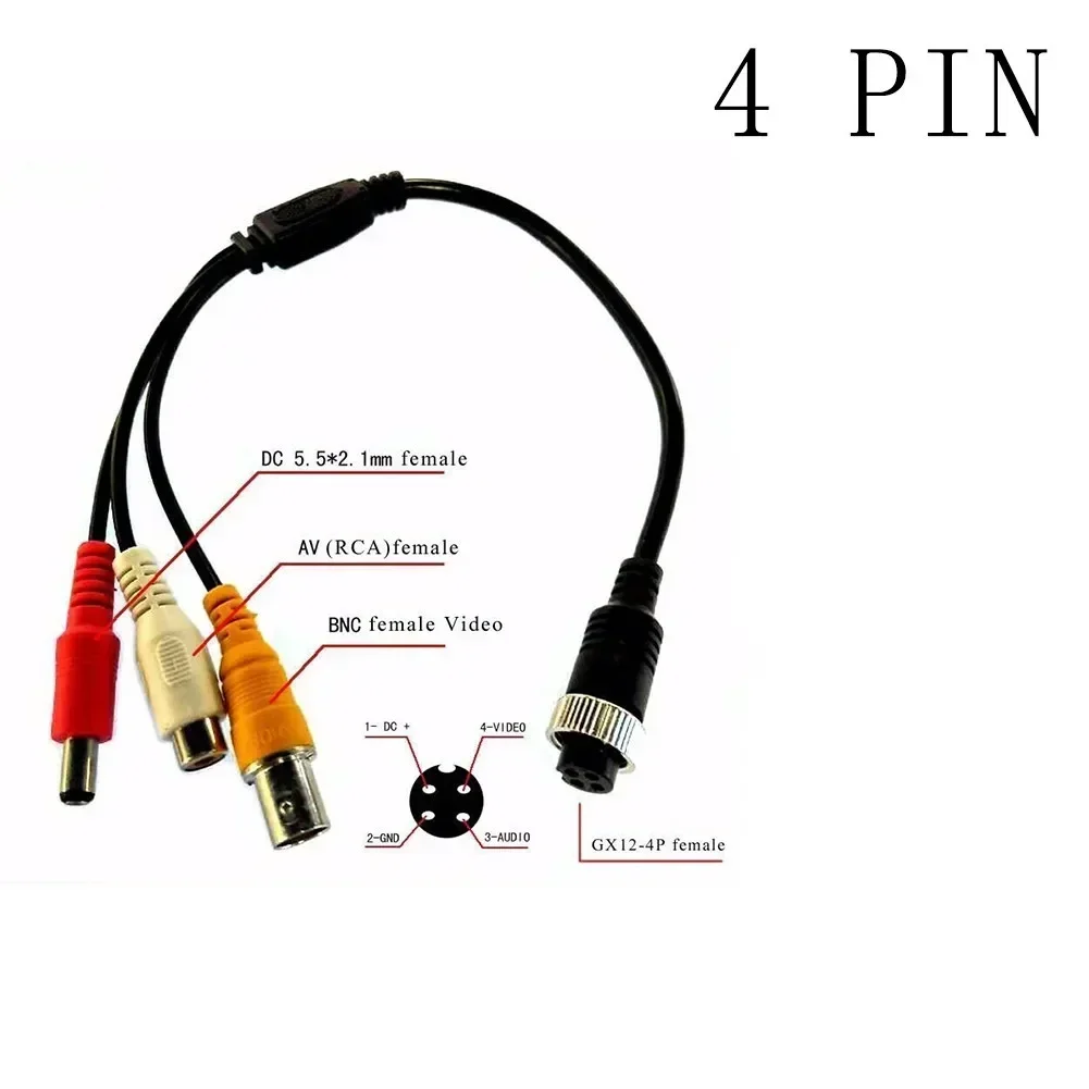 

Durable 4 PIN Aviation To BNC RCA Cable Audio Phono/RCA Plug (Male) DC Power Camera Cable For CCTV Video Recorders