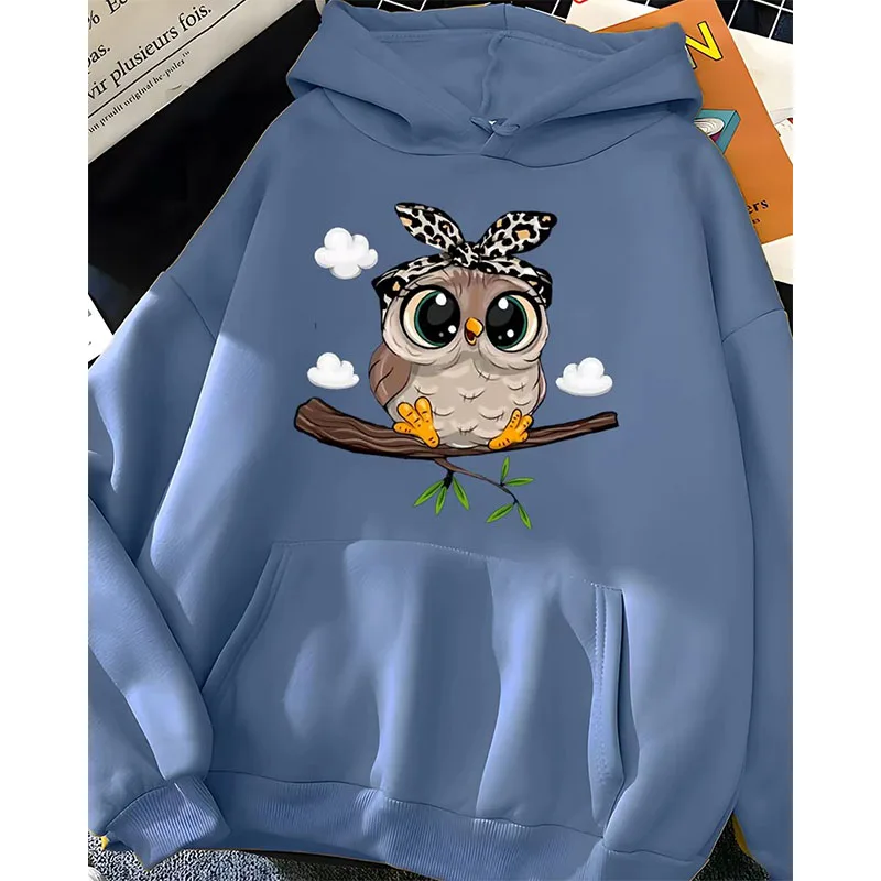 Hirsionsan Kawaii Cartoon Print Hoodies Women Oversized Sportwear Female Sweatshirt Cute Graphic Fleece Ladies Clothes 2024 New