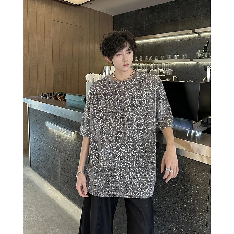 

Men's Women's Sparkling Summer T-Shirt - Round Collar Breathable Glitter Casual Top, Trendy Fashion Tee for Outdoor Activities