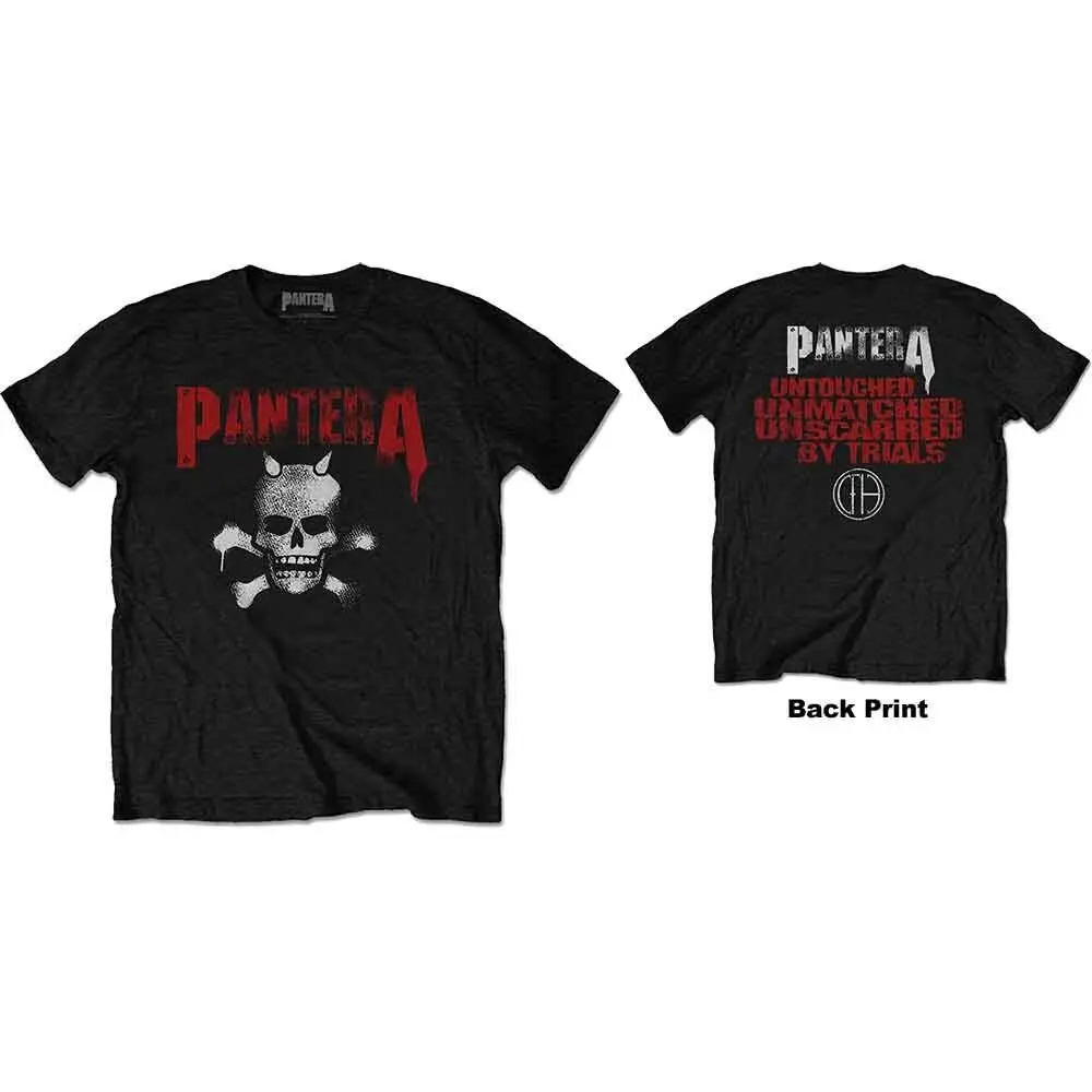 

Pantera Horned Skull Stencil T-Shirt Black New