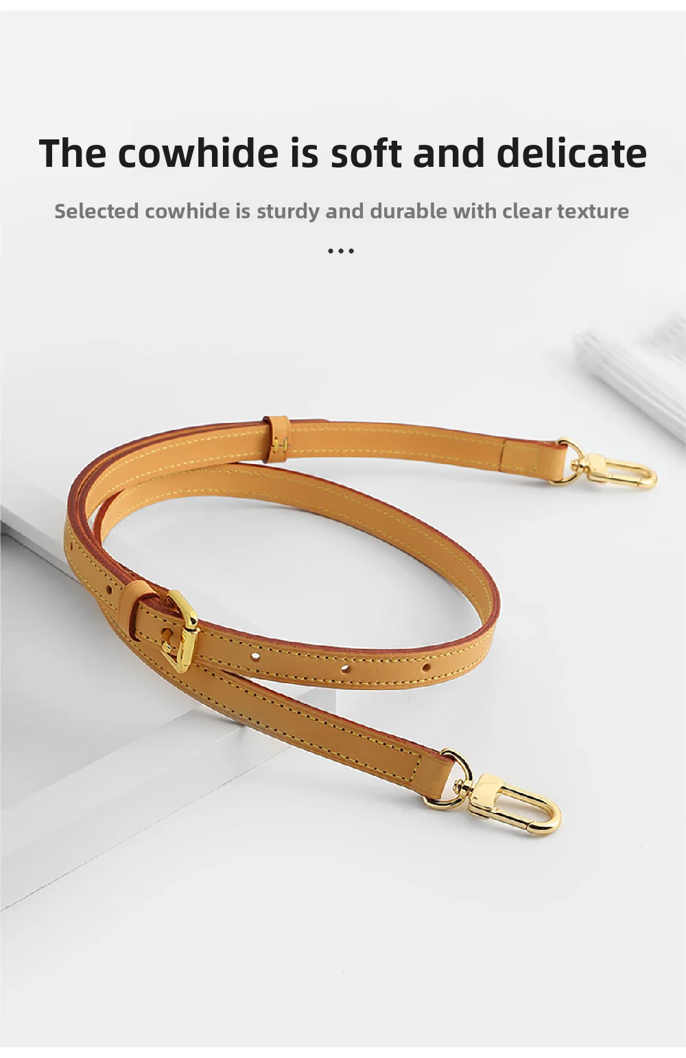 Cowhide Bag Strap For Lv Diane Bag,Shoulder Strap Bag Belt Crossbodybag Strap,genuine Leather Durable Bag Replacement Accessory