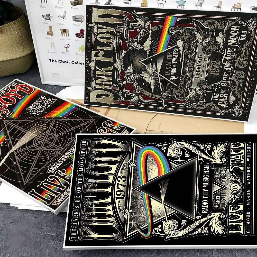 Rock P-Pink F-Floyd Anime Posters Sticky Whitepaper Prints Posters Artwork Kawaii Room Decor