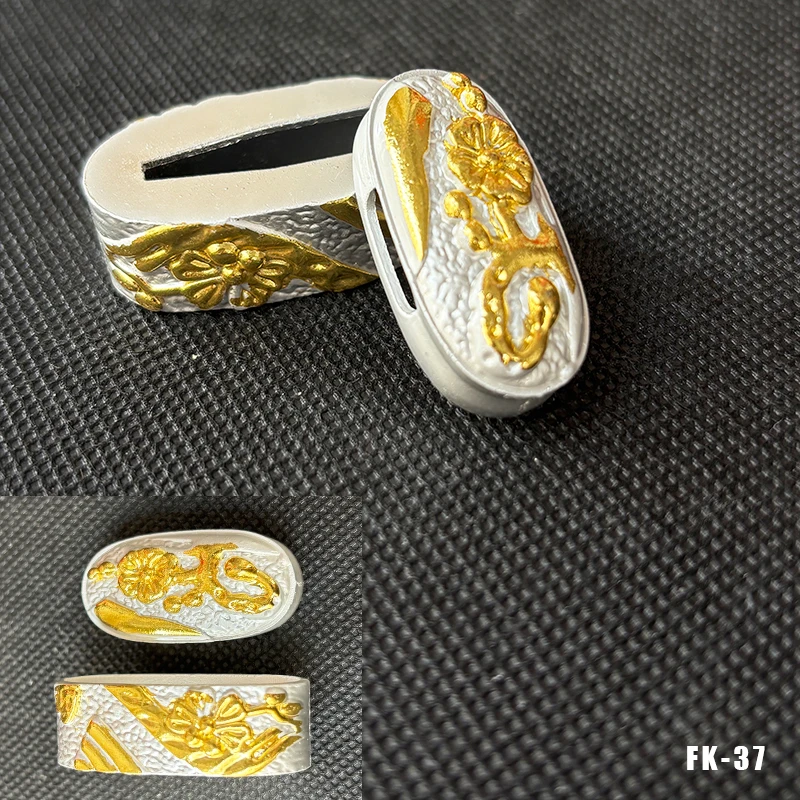 Hochwertige Legierung Katana-Griffkappe Fuchi Kashira Griffkragen für Japanische Schwerter Samurai-Katanas Wakizashi-Schwerter Zubehör – Detail 19