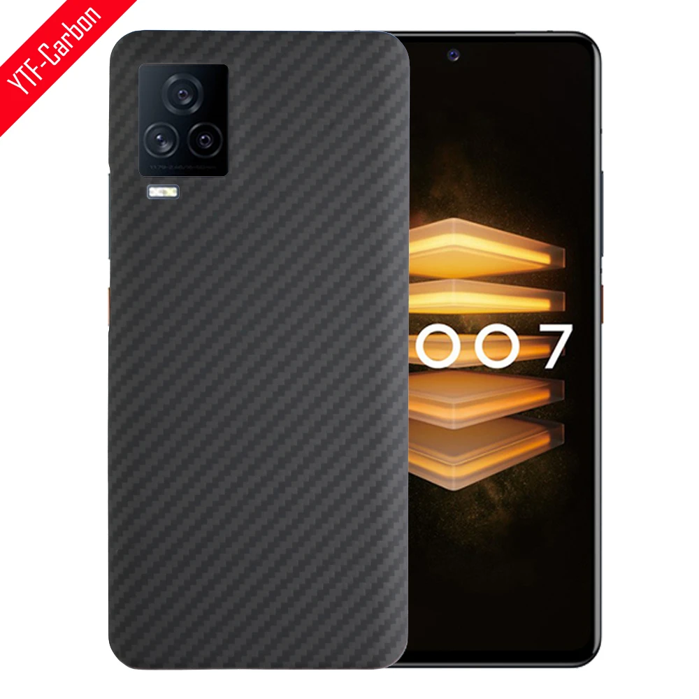 

YTF-carbon real pure carbon fiber phone case for Vivo iQOO 7 Case Ultra-thin Anti-fall business cover iQOO 7 Pro 5G Aramid shell