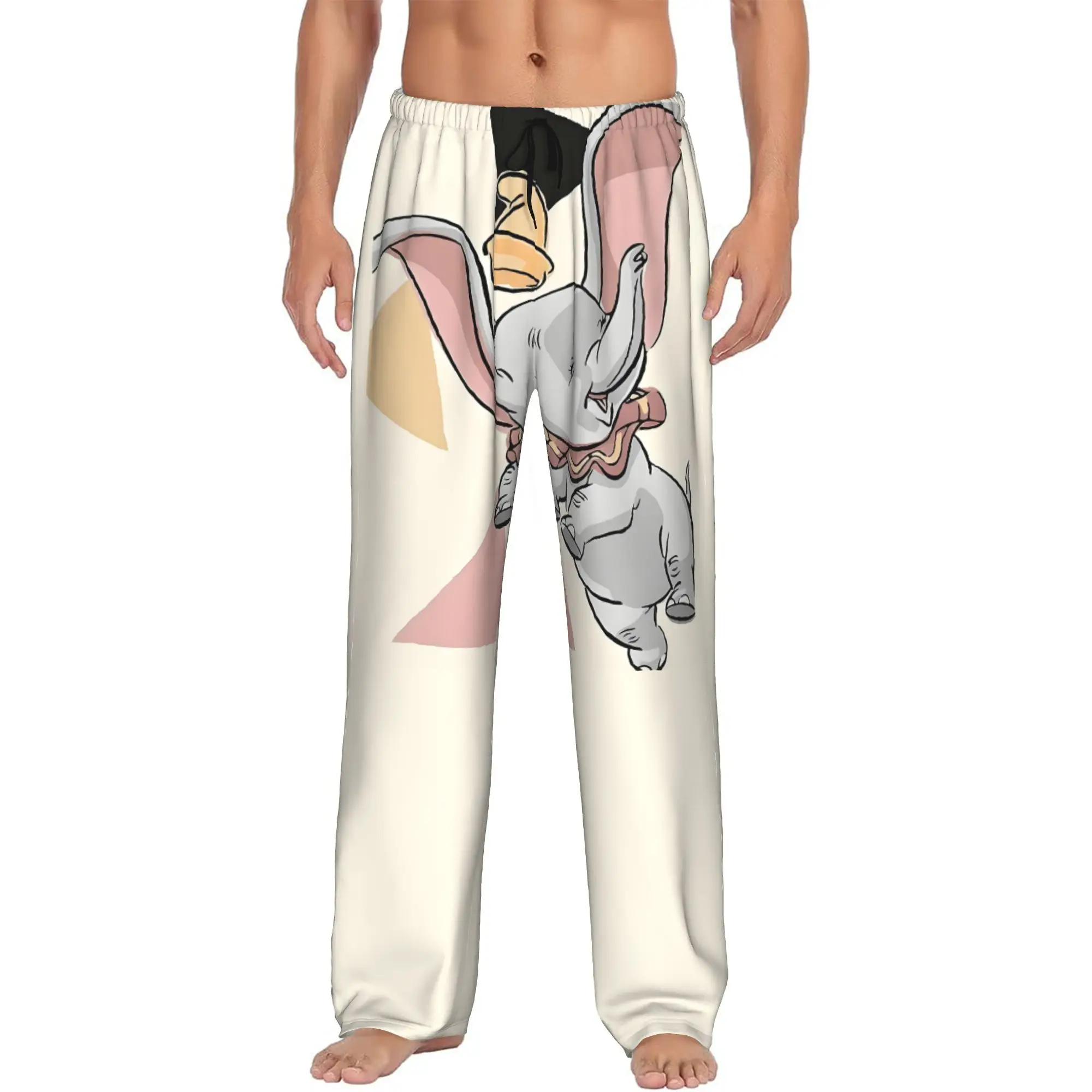 

Custom D-Dumboes Cartoon Pajama Pants for Men Cute Elephant Sleepwear Lounge Sleep Bottoms Stretch with Pockets