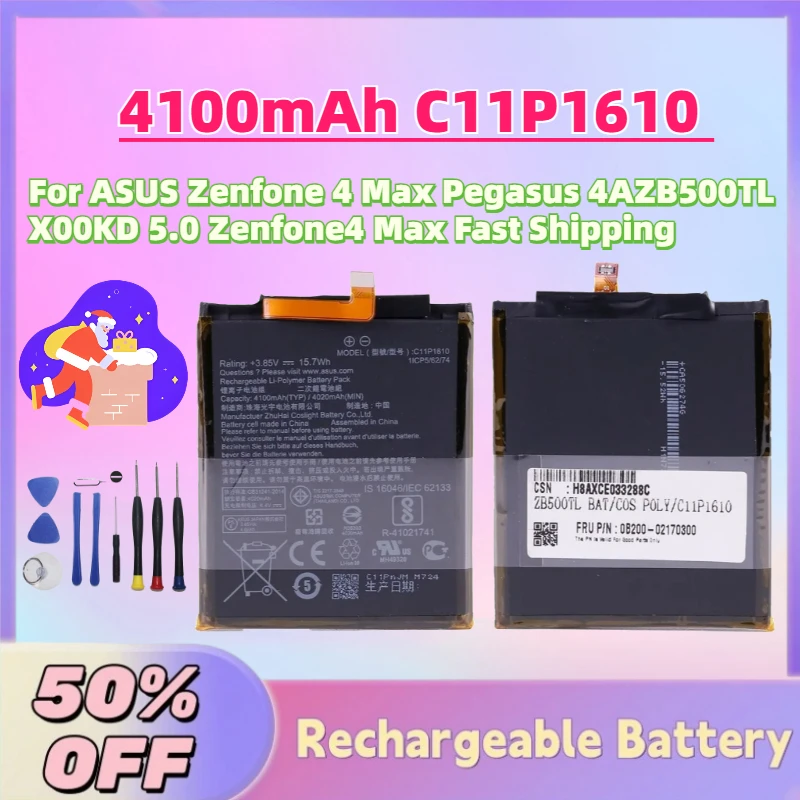 

4100mAh C11P1610 3.85V Replacement Battery For ASUS Zenfone 4 Max Pegasus 4AZB500TL X00KD 5.0 Zenfone4 Max Fast Shipping