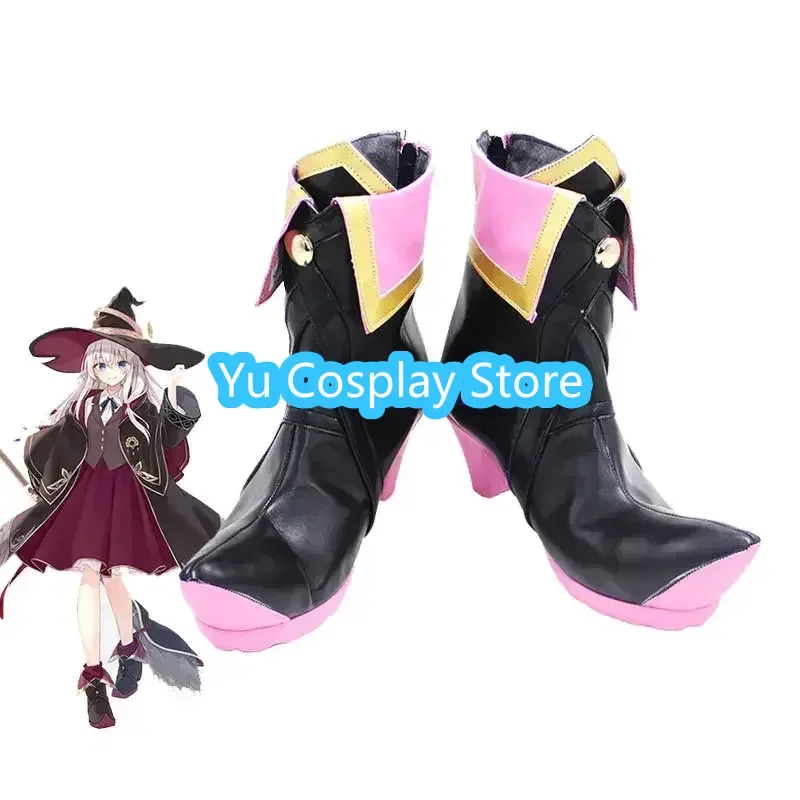 Anime  Ashen witch Elaina Cosplay Shoes Halloween Carnival Boots Cosplay Prop PU Leather Shoes Custom Made