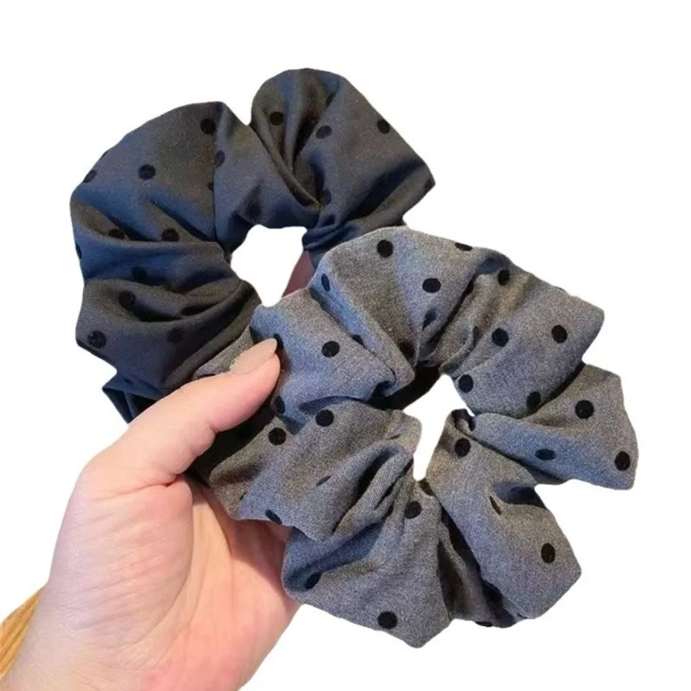 

Cotton Elastic Hair Rubber Band Big Size Satin Material Ponytail Holder Headwear Bow Dot Pattern Sweet Headband Women Girls Use