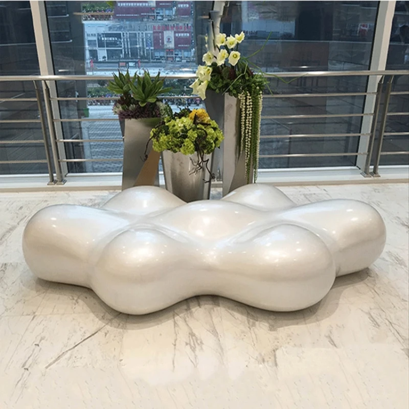 

Fiberglass large leisure chair cloud rest chair public place stool shopping mall seat