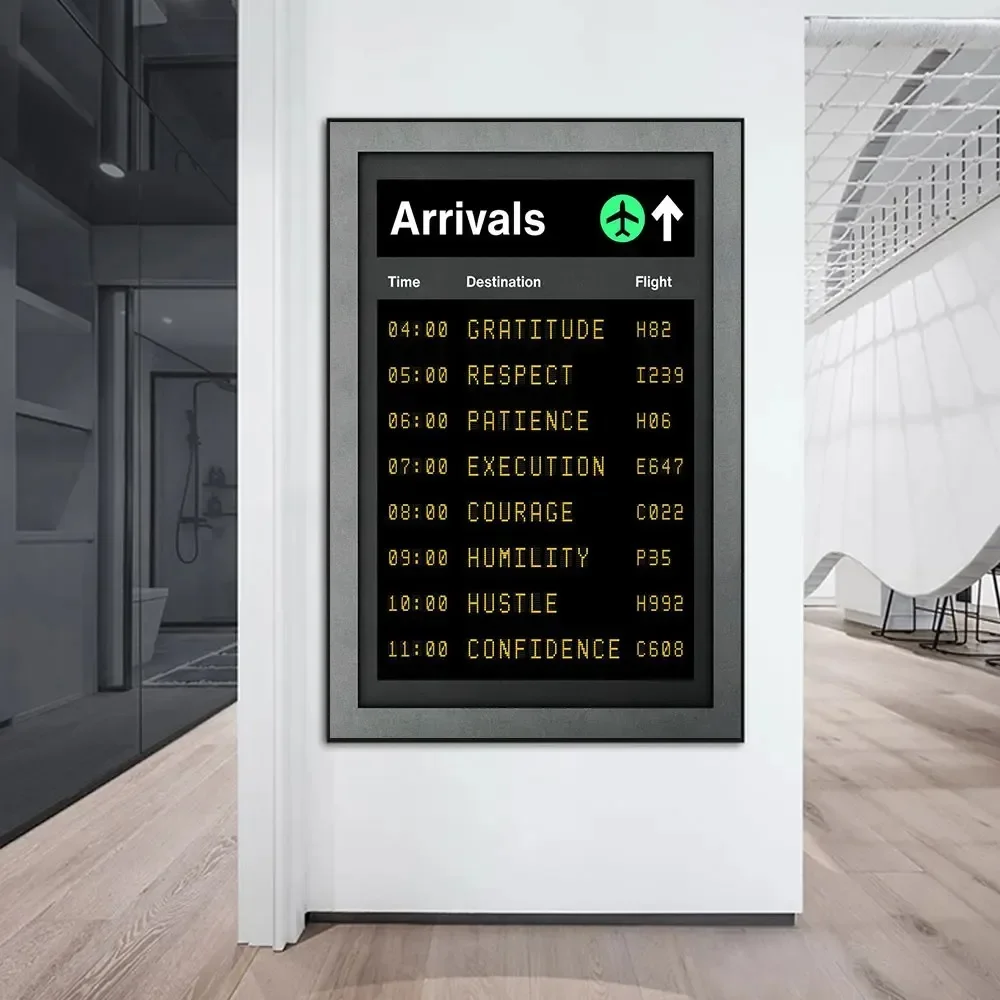 Canvas Painting Wall Art Pictures Airport Departures and Arrivals Abstract Posters and Print Creative Minimalist Room Decor