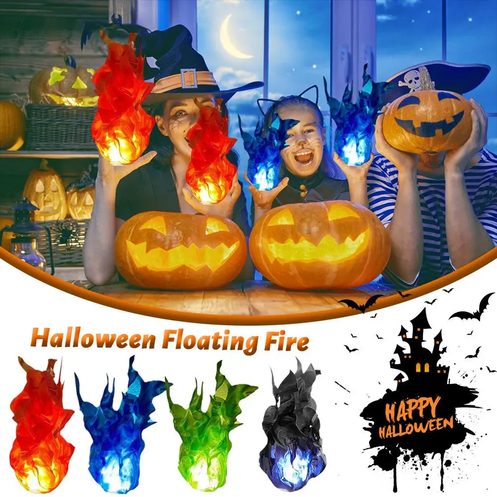 Halloween Floating LED Fireball, seguro prático, simulado, Multi-purpose, casa, compras, restaurante, Flame Props, Mall Party, J8R9