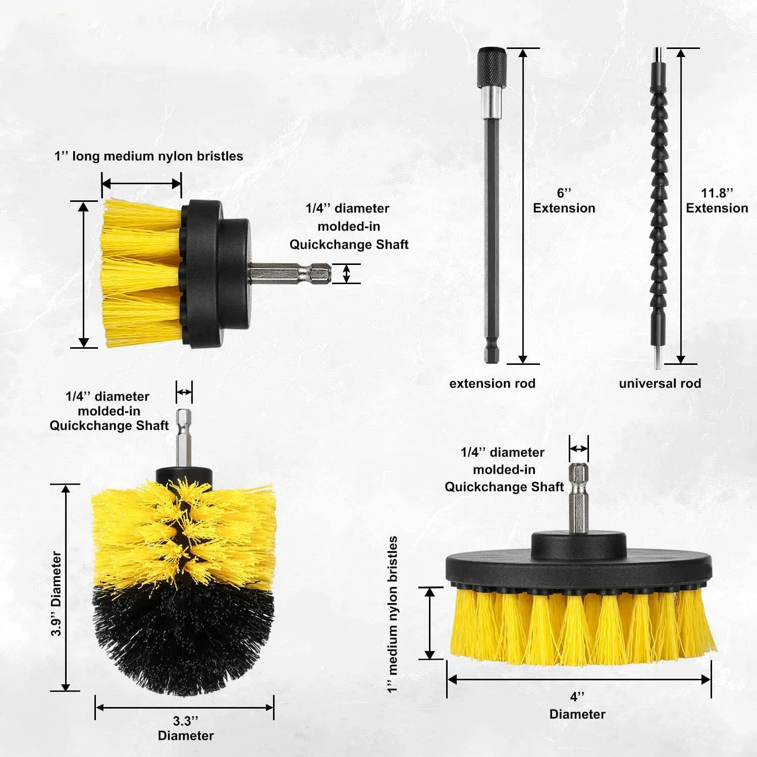 20Pcs Drill Brush Power Scrubber Set Drill Scrub Brush Attachment Kit for Cleaning Bathroom, Kitchen, Car, Grout