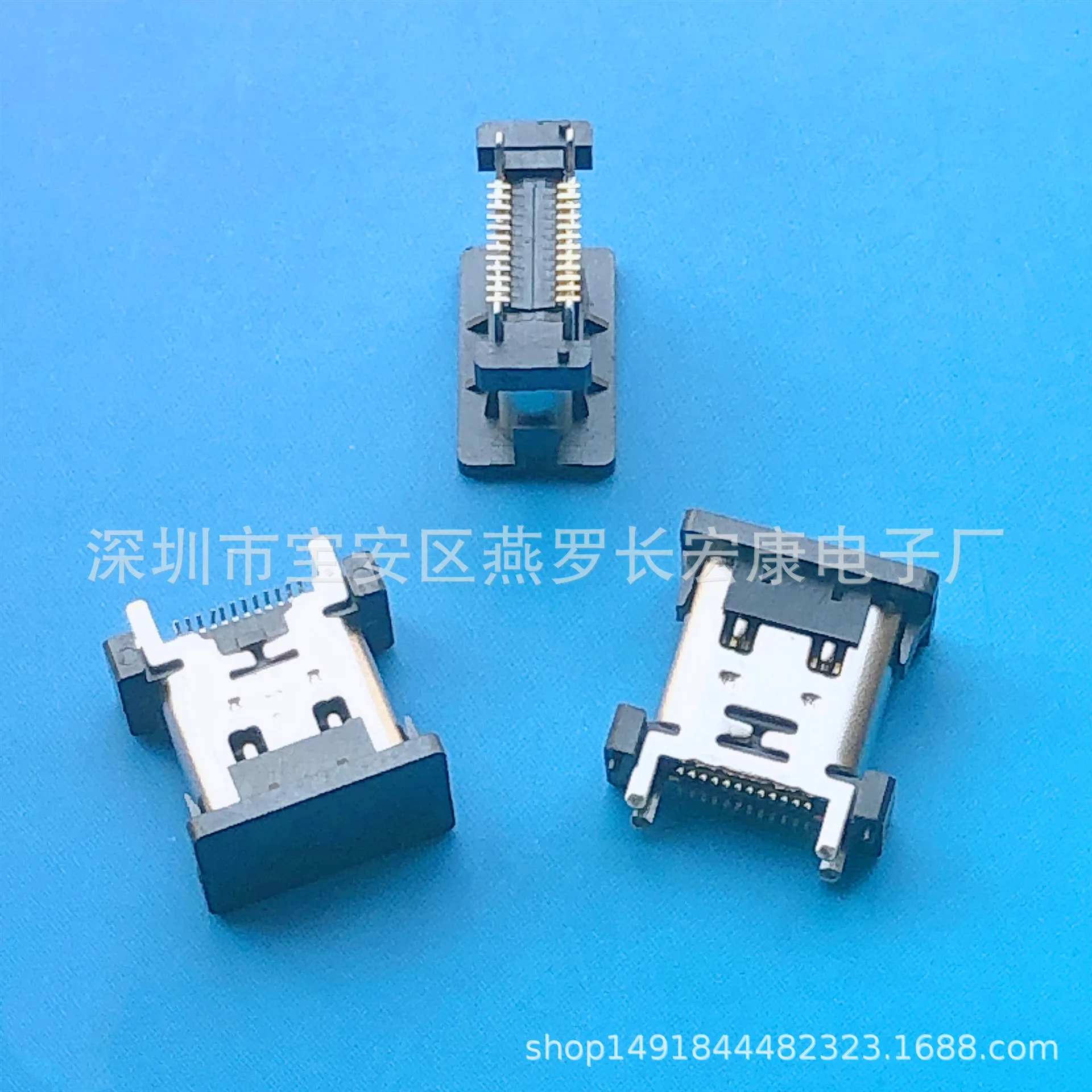For TYPE-C 24P female seat, vertical sticker H10.05mm four-pin plug board, column, with bullet