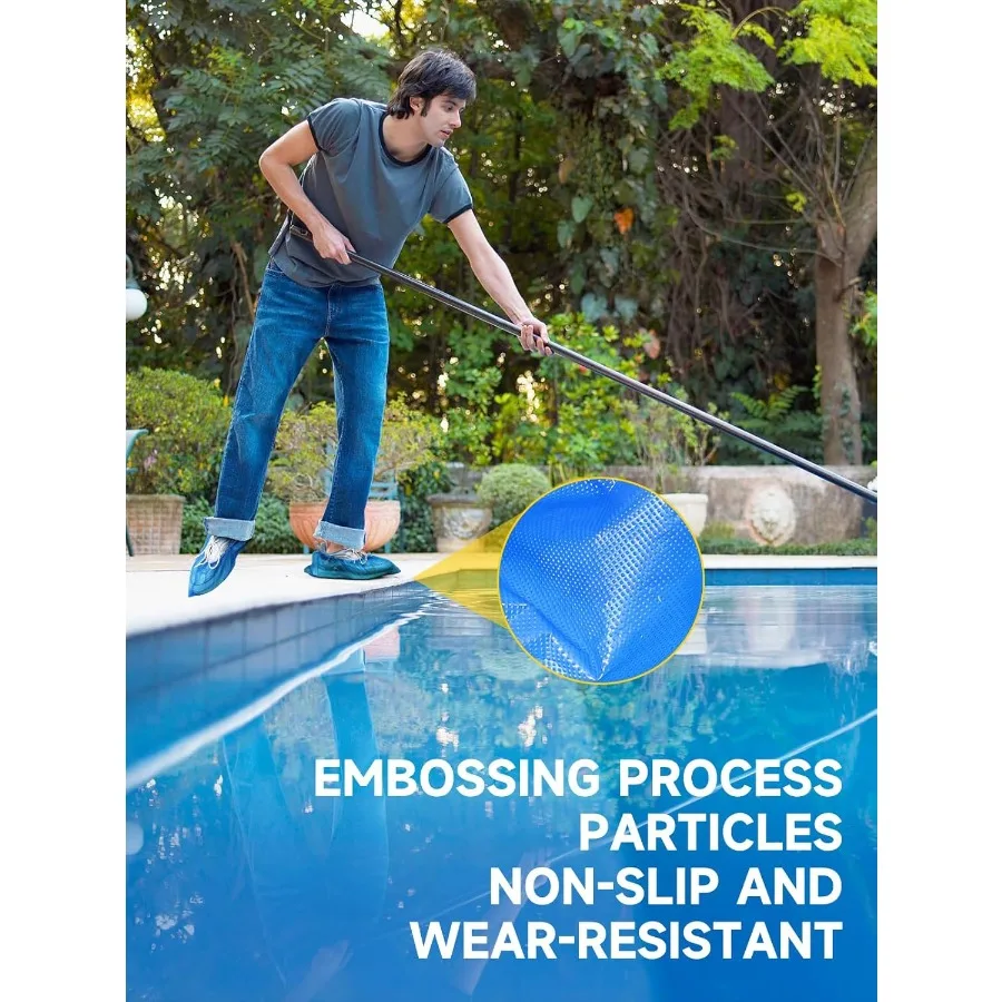 일회용 미끄럼 방지 신발 커버 300개입 (150쌍) 파란색 플라스틱 실내용 특대형 발 보호 방수 부츠