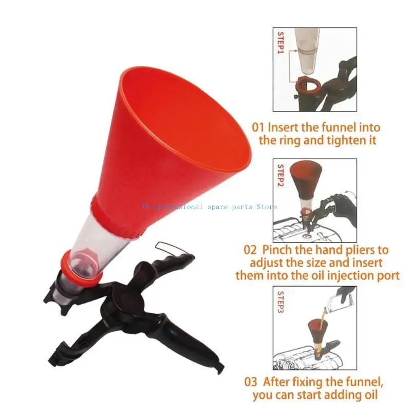 41XA 자동차 엔진 오일 깔때기 누출 방지 자동 엔진 오일 충전 깔때기 자동 잠금