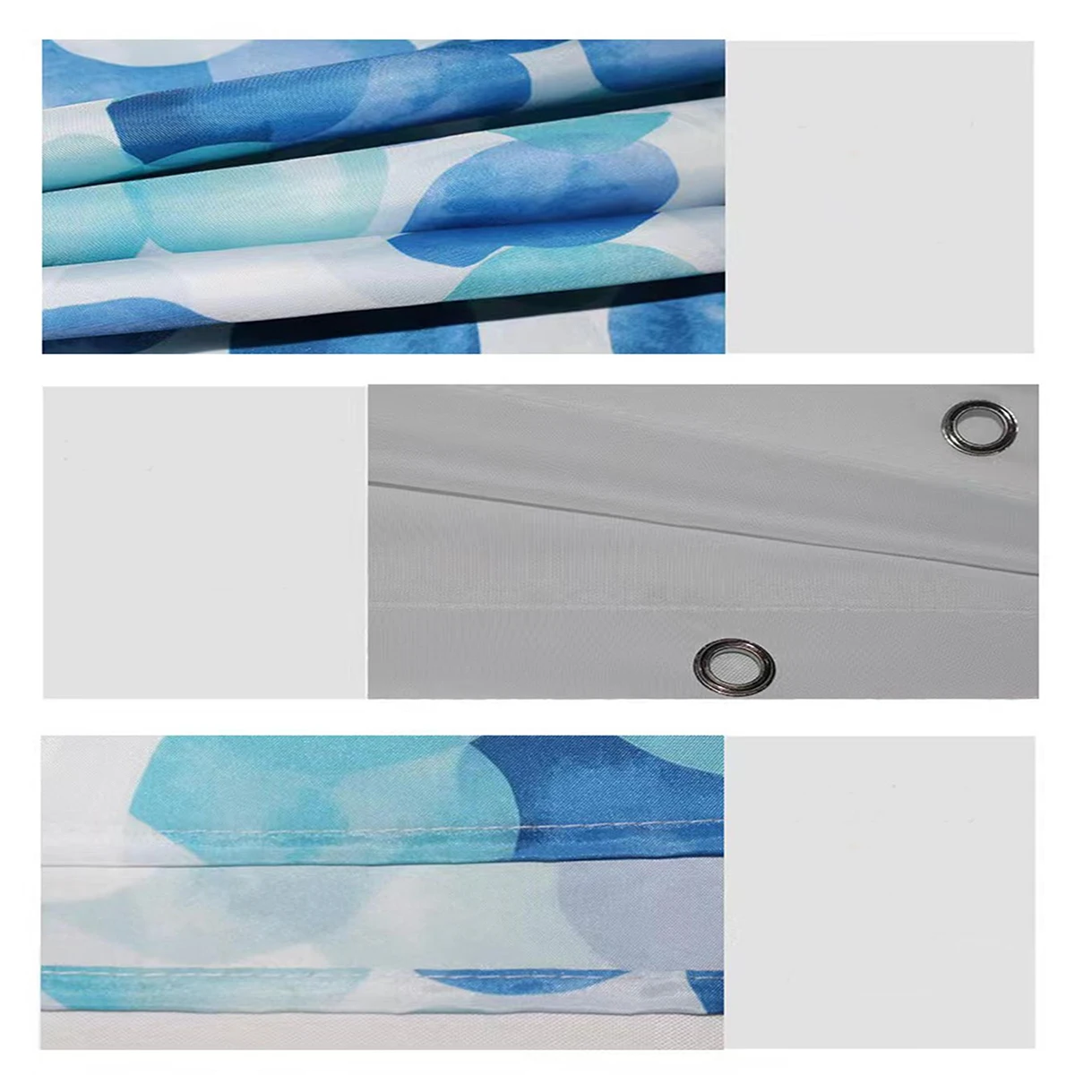 1 pack blue petal pattern polyester material shower curtain tarpaulin bathroom thickeneded mildew-proof partition curtain bathroom water-blocking