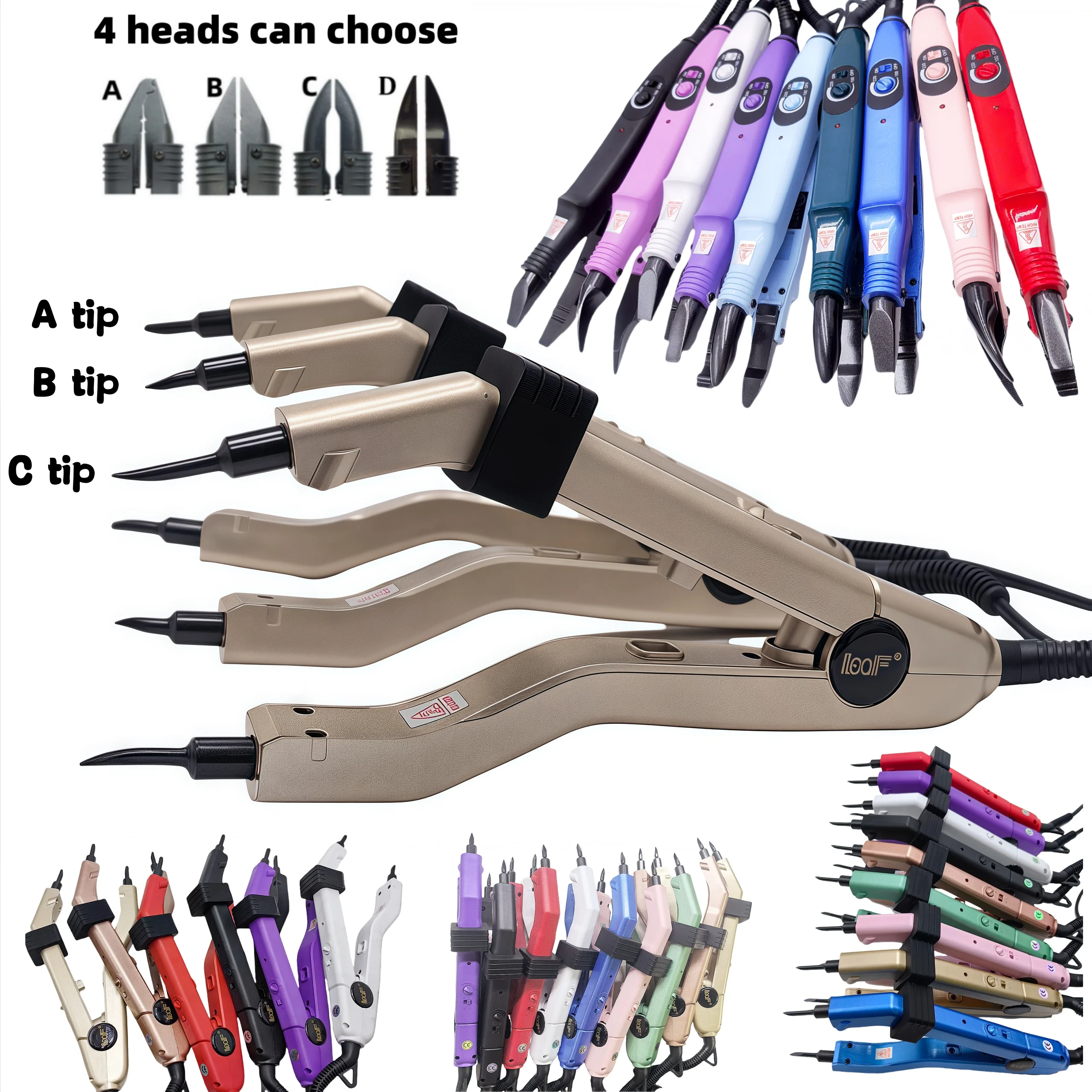 LOOF Quality Heat Hair Connector KIT 220 Degree JR609 Temperature Controllable Heat Iron Fast Hot Iron Keratin Bonding Tools