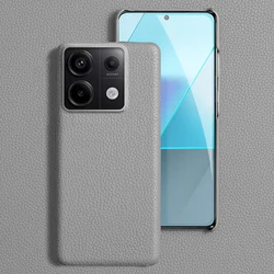 Genuine Leather Phone Case for Xiaomi Mi 13T Pro 13TPro Poco X6 Pro Luxury Back Cover for xiomi Redmi Note 13 Pro Plus 5G