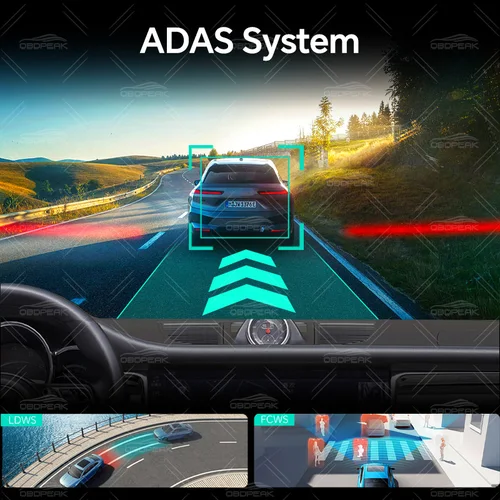 Imagen 2 del producto D80 4 canales 360 °   Cámara de salpicadero 4K ADAS BSD cámara de espejo retrovisor delantera trasera izquierda derecha WIFI visión nocturna 24H Monitor de estacionamiento coche DVR
