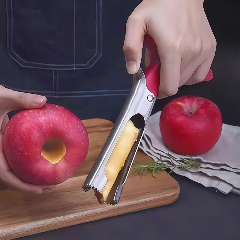 Stainless Steel Apple Corer Remover Fruit Core Digging Tool For Baked Pears Snow Pear Quick Apple Pear Seed Remover Gadget