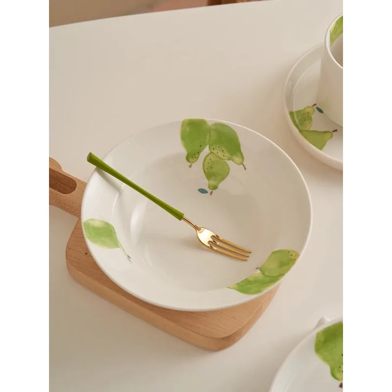 

Specially Beautiful Vegetable Dishes Home Plates Straw Hats Ceramic Creative Fruits Exquisite
