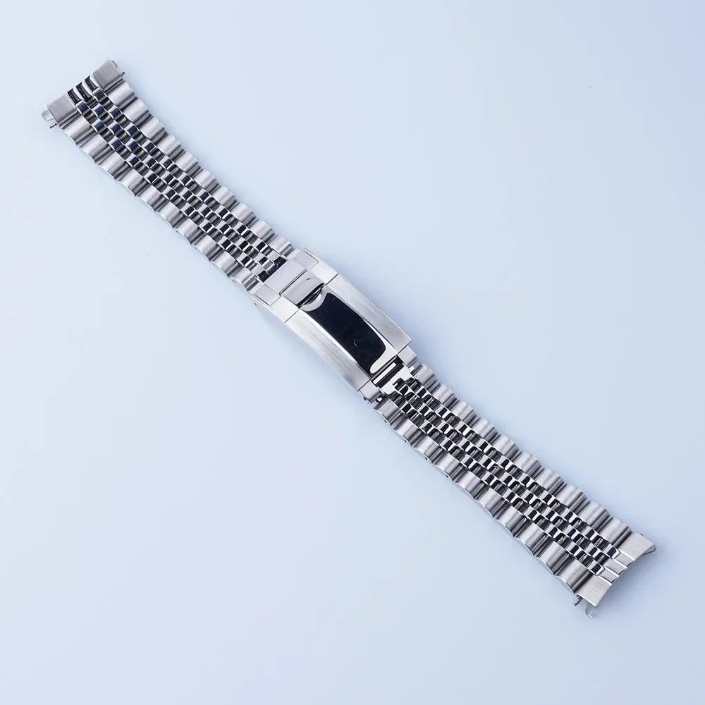 20 21mm Sliver Hollow Curved End Solid Screw Links Watch Band Jubilee strap For Seiko 5 For Seiko Panda SSC813- 819/ SSC911- 917