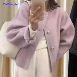 Women Short Double-Sided Cashmere Coat 100% Pure Wool Solid Color Casual Fashion Autumn Winter High-End Down Coats Buitreraptor