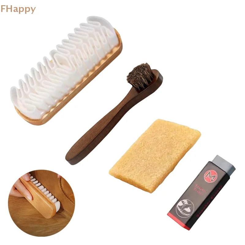 

4Pcs Detailling Car Upholstery Clean Tool Suede Deerskin Plush Fabrics Beauty Care Brush Car Interior Suede Brush