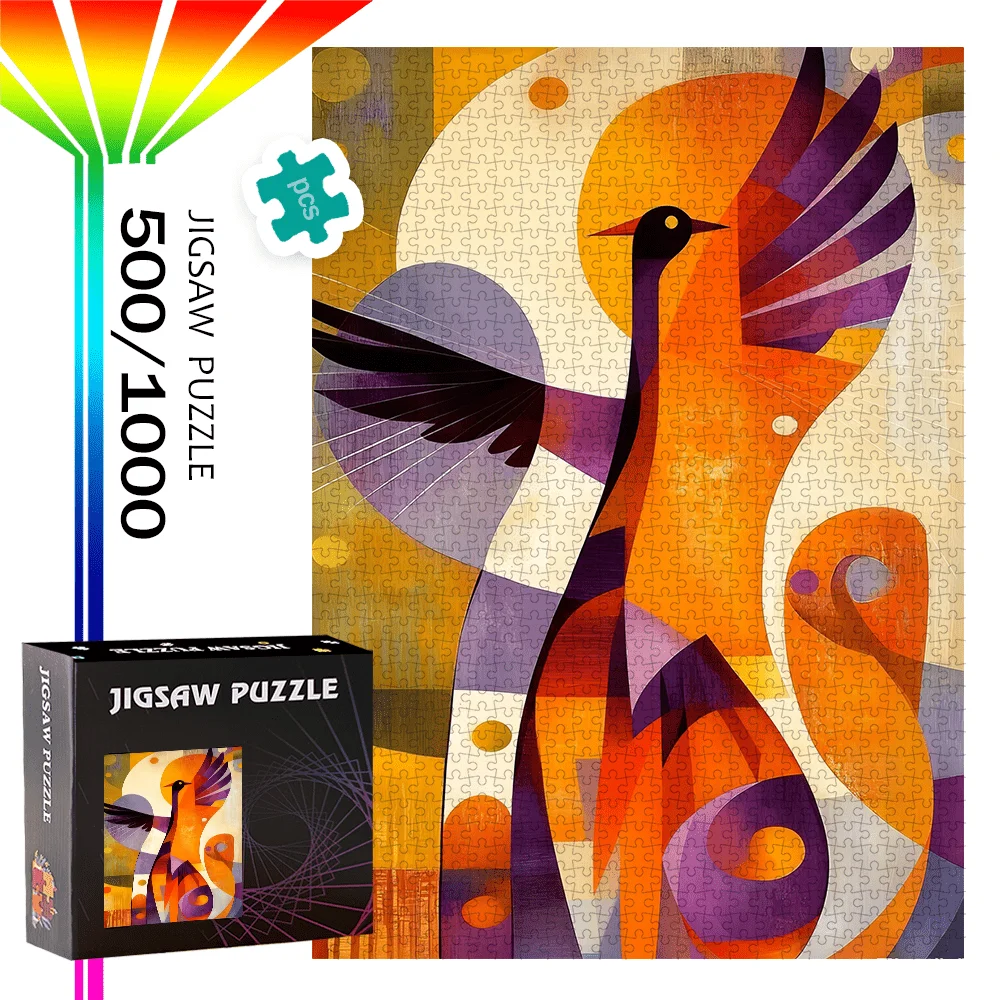 500pcs/1000pcs High-Quality Jigsaw Puzzle | Portable, Intermediate Skill Level, Rectangular Cardboard Puzzle for Birthday, Hal