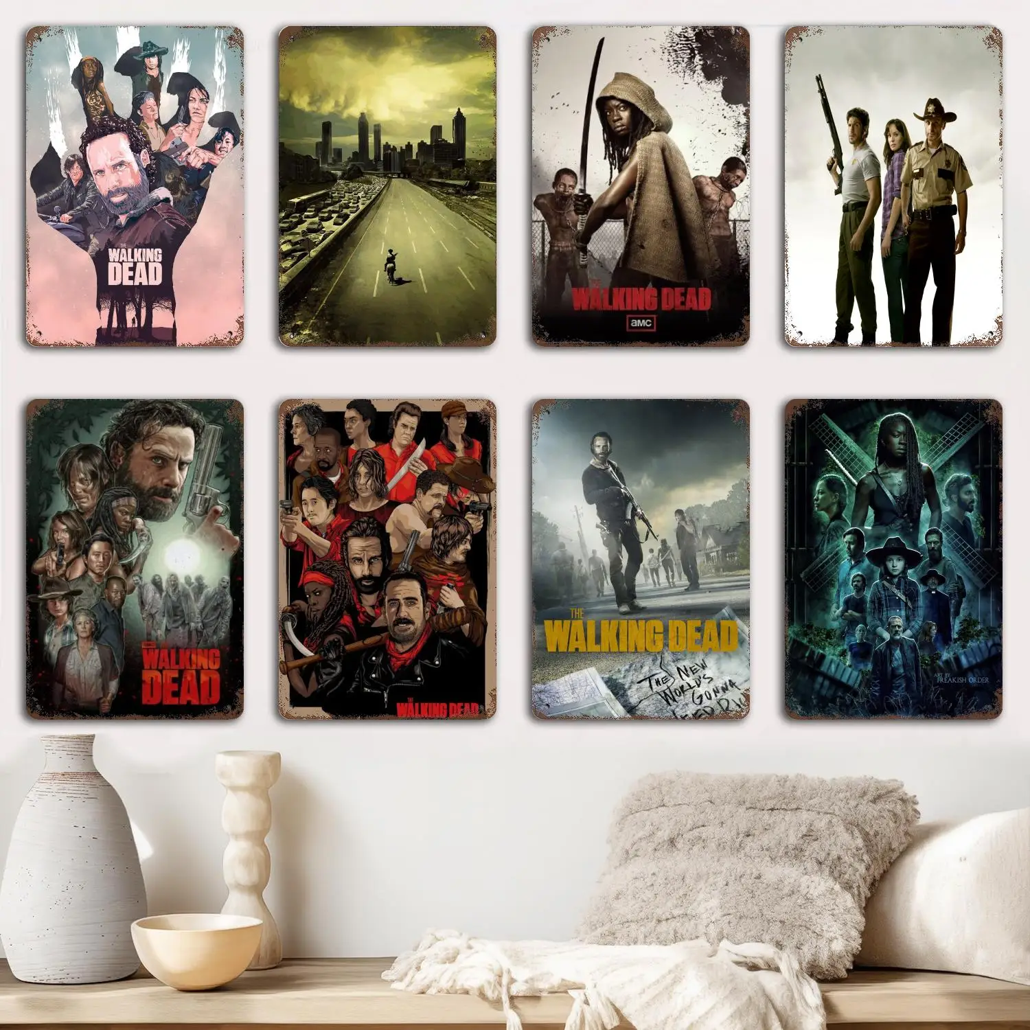 twd poster TV drama Metal Signs wall decor Vintage Tin Signs Captain Metal Poster Decor for Bar Pub Club Wall Decoration