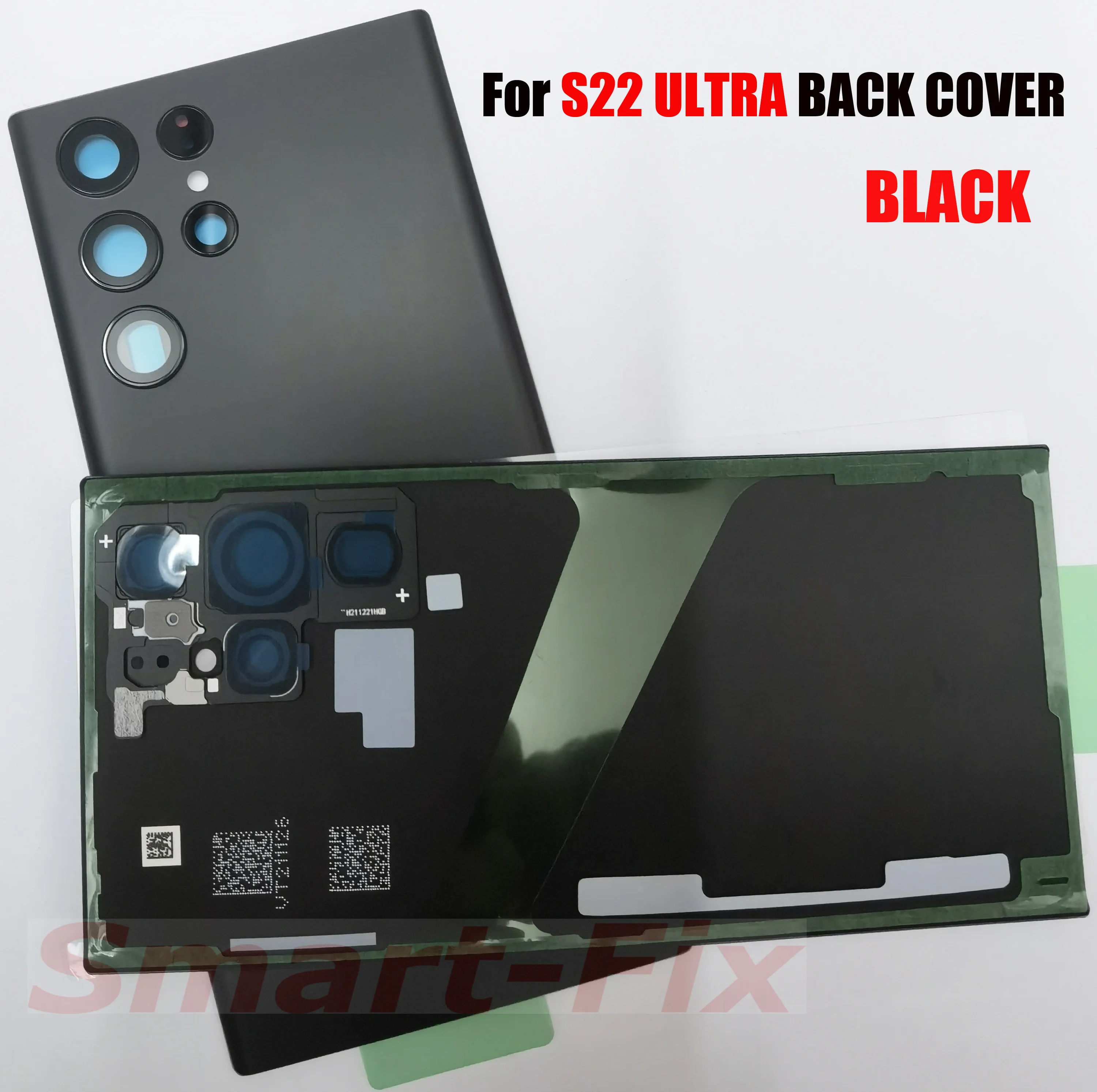 Custodia posteriore per materiali OEM per il SAM-S22 Ultra S22Ultra cover posteriore in vetro cornice con obiettivo della fotocamera e adesivo per S22Ultra 5G