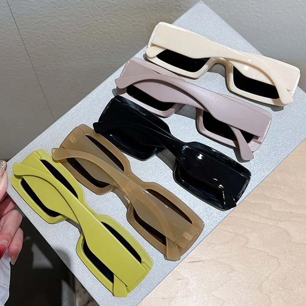 Vintage Candy Color Rectangle Sunglasses UV400 Protection Full Framework Eyeglasses Square Sunglasses for Men & Women