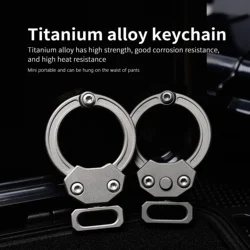 New Leather Titanium Alloy Keychain Car Key Personality Neutral Gift Outdoor Mini Tool EDC