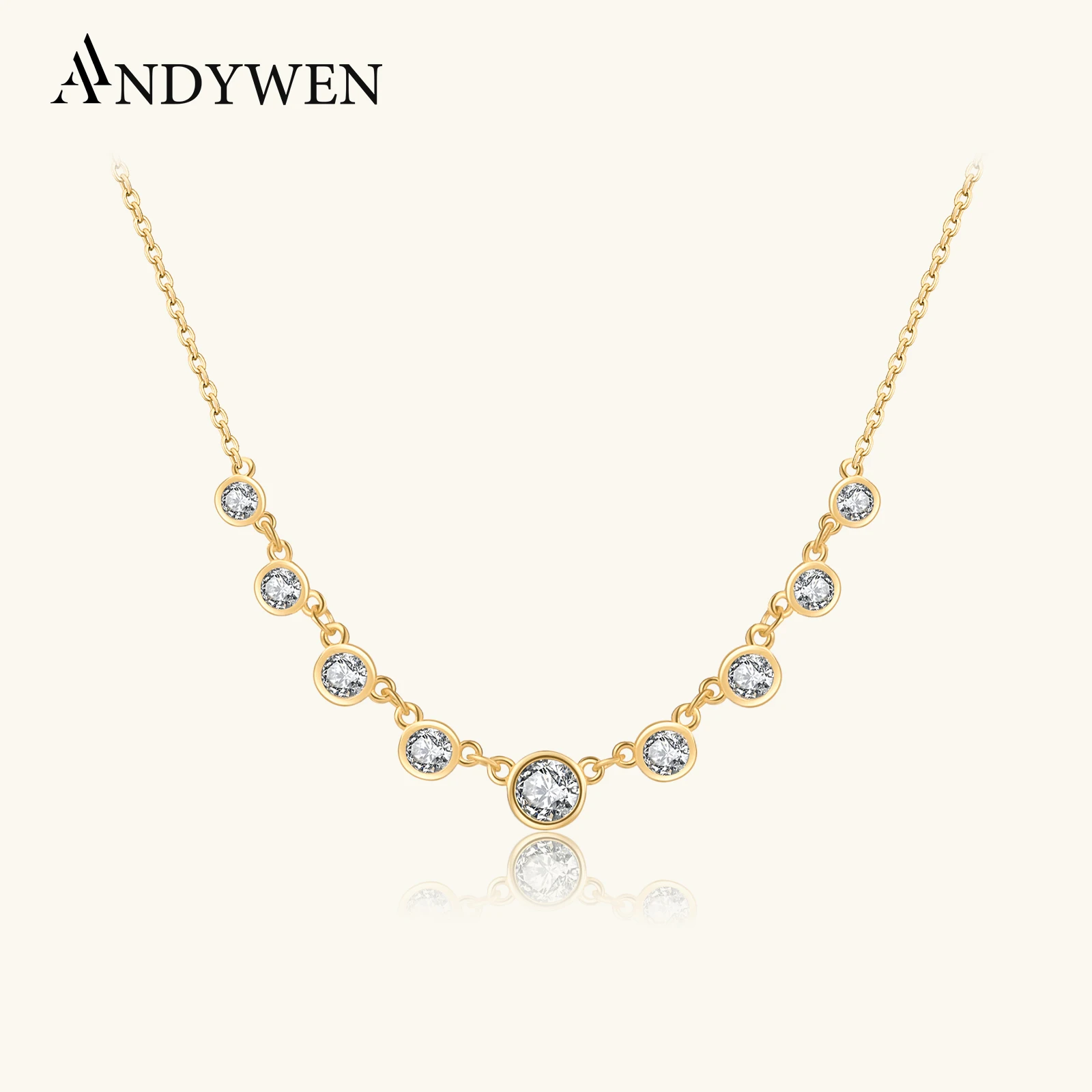 

ANDYWEN 925 Стерлинговое серебро золото циркон очаровательные бусины Роскошная подвеска длинная цепочка чокер для женщин Роскошные изысканные ювелирные изделия 2023